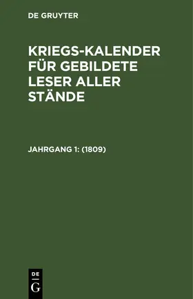 Degruyter |  1809 | Buch |  Sack Fachmedien