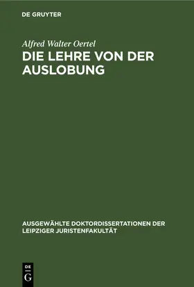 Oertel |  Die Lehre von der Auslobung | eBook | Sack Fachmedien