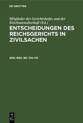 Triebel |  Generalregister zum 100-110 Bande | Buch |  Sack Fachmedien