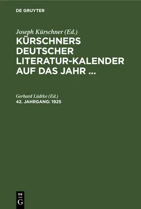Lüdtke |  1925 | Buch |  Sack Fachmedien