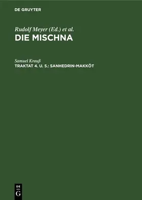 Krauß |  Sanhedrin-Makköt | Buch |  Sack Fachmedien