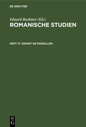 Boehmer |  Girart de Rossillon | Buch |  Sack Fachmedien