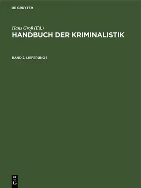 Seelig |  Handbuch der Kriminalistik. Band 2, Lieferung 1 | Buch |  Sack Fachmedien
