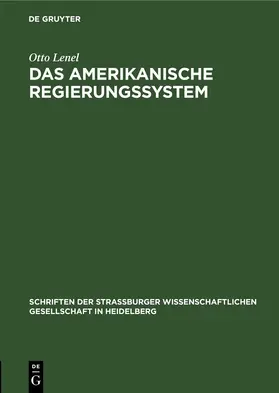 Lenel |  Das amerikanische Regierungssystem | Buch |  Sack Fachmedien