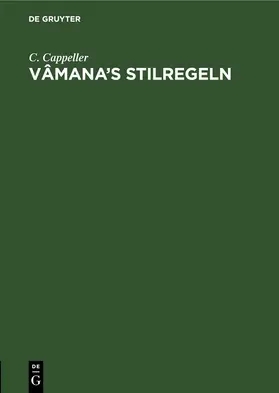 Cappeller |  Vâmana's Stilregeln | Buch |  Sack Fachmedien
