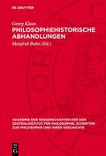 Klaus / Buhr |  Philosophiehistorische Abhandlungen | Buch |  Sack Fachmedien