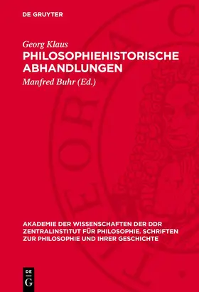 Klaus / Buhr |  Philosophiehistorische Abhandlungen | eBook | Sack Fachmedien