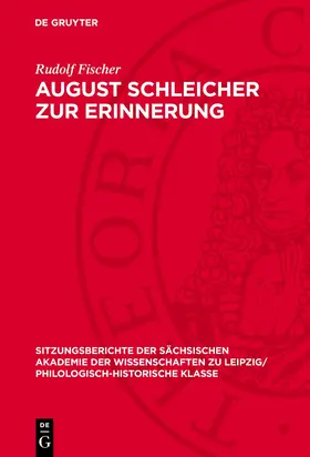 Fischer |  August Schleicher zur Erinnerung | Buch |  Sack Fachmedien