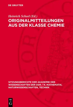 Scheel |  Originalmitteilungen aus der Klasse Chemie | Buch |  Sack Fachmedien