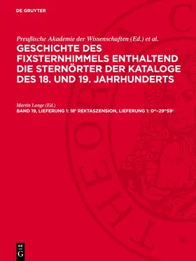 Lange |  18h Rektaszension, Lieferung 1: 0m–29m59s | eBook | Sack Fachmedien