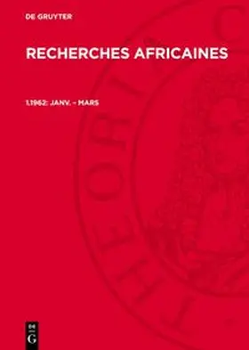 Degruyter |  Recherches Africaines, 1.1962, janv. - mars | Buch |  Sack Fachmedien