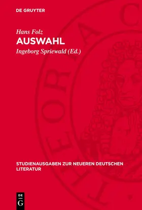 Folz / Spriewald |  Auswahl | Buch |  Sack Fachmedien
