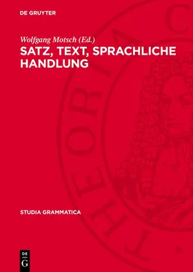 Motsch | Satz, Text, sprachliche Handlung | Buch | 978-3-11-270966-5 | www.sack.de