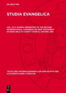Cross | Papers presented to the Second International Congress on New Testament Studies held at Christ Church, Oxford, 1961 | E-Book | www.sack.de