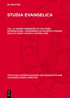 Cross / Livingstone | Papers presented to the Third International Conference on Patristic Studies held at Christ Church, Oxford, 1959 | E-Book | www.sack.de