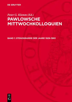 Klemm |  Stenogramme der Jahre 1929–1993 | Buch |  Sack Fachmedien