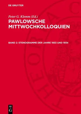 Klemm |  Stenogramme der Jahre 1933 und 1934 | eBook | Sack Fachmedien