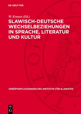 Krauss |  Slawisch-deutsche Wechselbeziehungen in Sprache, Literatur und Kultur | eBook | Sack Fachmedien