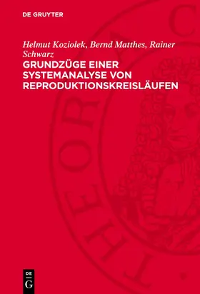 Koziolek / Matthes / Schwarz |  Grundzüge einer Systemanalyse von Reproduktionskreisläufen | eBook | Sack Fachmedien