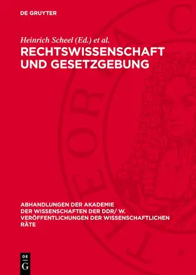 Schüßler / Scheel |  Rechtswissenschaft und Gesetzgebung | Buch |  Sack Fachmedien