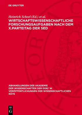Koziolek / Scheel |  Wirtschaftswissenschaftliche Forschungsaufgaben nach dem X.Parteitag der SED | Buch |  Sack Fachmedien