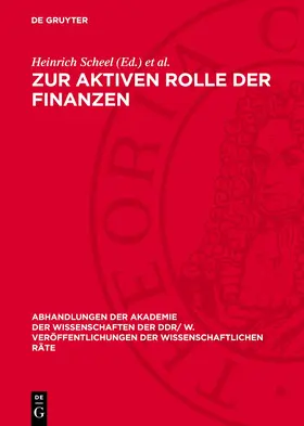 Scheel / Koziolek |  Zur aktiven Rolle der Finanzen | eBook | Sack Fachmedien