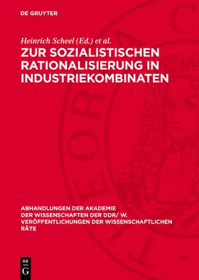 Koziolek / Scheel |  Zur sozialistischen Rationalisierung in Industriekombinaten | Buch |  Sack Fachmedien