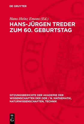 Emons |  Hans-Jürgen Treder zum 60. Geburtstag | eBook | Sack Fachmedien