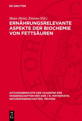Emons |  Ernährungsrelevante Aspekte der Biochemie von Fettsäuren | eBook | Sack Fachmedien