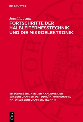 Auth |  Fortschritte der Halbleitermeßtechnik und die Mikroelektronik | Buch |  Sack Fachmedien