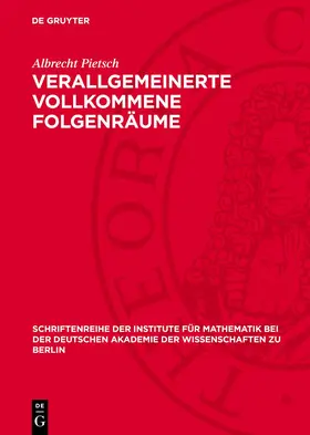 Pietsch |  Verallgemeinerte vollkommene Folgenräume | eBook | Sack Fachmedien