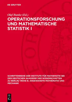 Bunke |  Operationsforschung und mathematische Statistik I | eBook | Sack Fachmedien