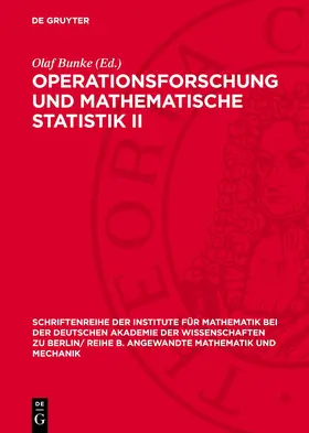 Bunke |  Operationsforschung und mathematische Statistik II | Buch |  Sack Fachmedien