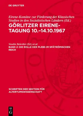 Beševliev / BeSevliev / Seyfarth |  Die Rolle der Plebs im spätrömischen Reich | eBook | Sack Fachmedien