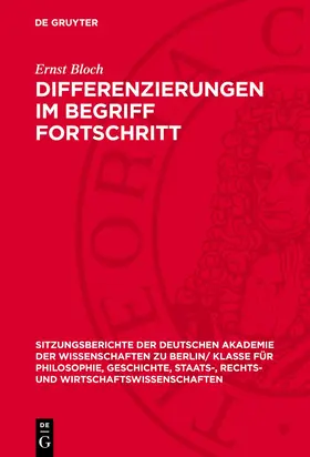 Bloch |  Differenzierungen im Begriff Fortschritt | Buch |  Sack Fachmedien