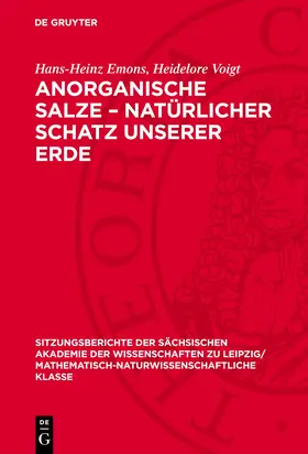 Voigt / Emons |  Anorganische Salze - Natürlicher Schatz unserer Erde | Buch |  Sack Fachmedien