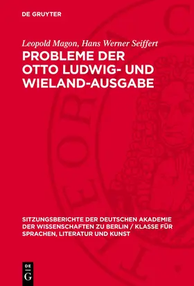 Magon / Seiffert |  Probleme der Otto Ludwig- und Wieland-Ausgabe | eBook | Sack Fachmedien