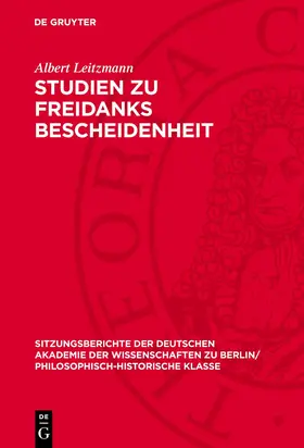 Leitzmann |  Studien zu Freidanks Bescheidenheit | eBook | Sack Fachmedien