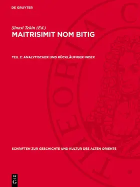 Tekin |  Maitrisimit nom bitig, Teil 2, Analytischer und rückläufiger Index | Buch |  Sack Fachmedien