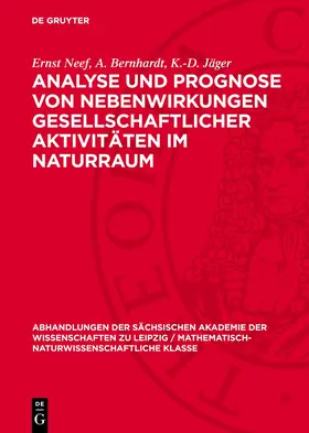 Neef |  Analyse und Prognose von Nebenwirkungen gesellschaftlicher Aktivitäten im Naturraum | Buch |  Sack Fachmedien