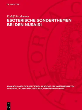 Strothmann |  Esoterische Sonderthemen bei den Nusairi | eBook | Sack Fachmedien