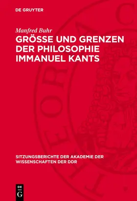 Buhr |  Größe und Grenzen der Philosophie Immanuel Kants | Buch |  Sack Fachmedien