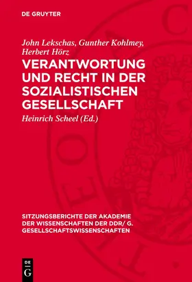 Scheel |  Verantwortung und Recht in der sozialistischen Gesellschaft | eBook | Sack Fachmedien