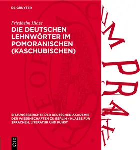 Hinze |  Die deutschen Lehnwörter im Pomoranischen (Kaschubischen) | eBook | Sack Fachmedien