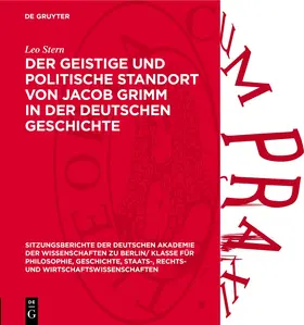 Stern | Der geistige und politische Standort von Jacob Grimm in der deutschen Geschichte | E-Book | www.sack.de