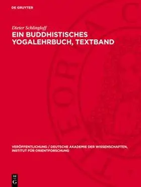 Schlingloff |  Ein Buddhistisches Yogalehrbuch, Textband | Buch |  Sack Fachmedien