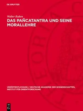 Ruben |  Das Pañcatantra und seine Morallehre | Buch |  Sack Fachmedien