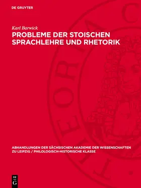 Barwick |  Probleme der stoischen Sprachlehre und Rhetorik | eBook | Sack Fachmedien