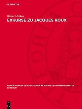 Markov |  Exkurse zu Jacques Roux | Buch |  Sack Fachmedien