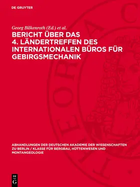 Bilkenroth / Höfer |  Bericht über das 4. Ländertreffen des Internationalen Büros für Gebirgsmechanik | eBook | Sack Fachmedien